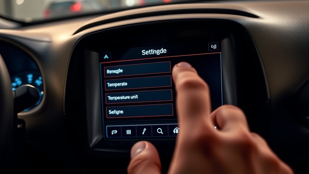 access vehicle display settings