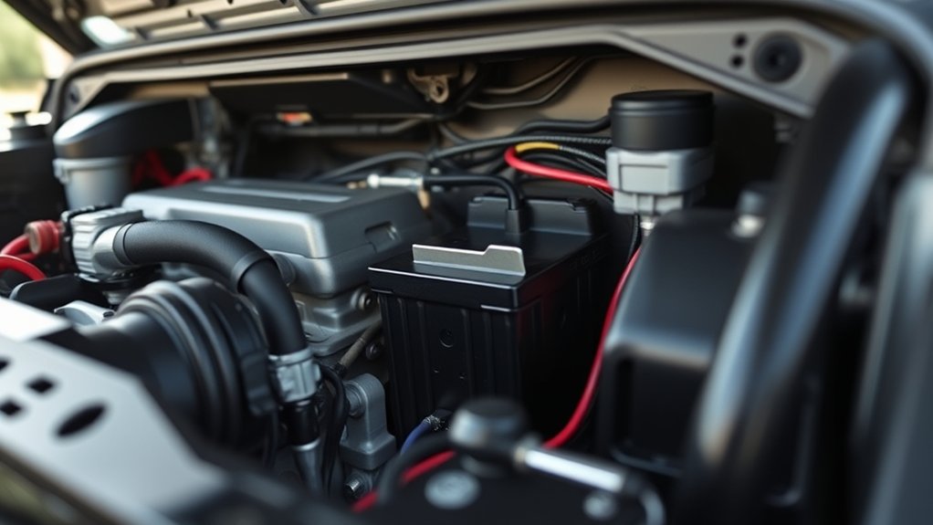 auxiliary battery under hood