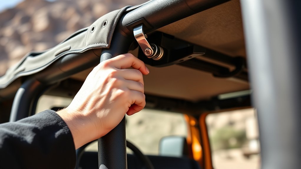 carefully unfasten top latches