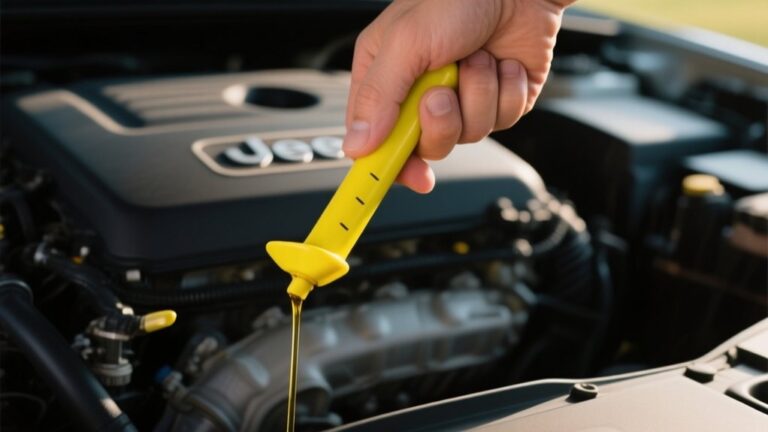 checking engine oil level