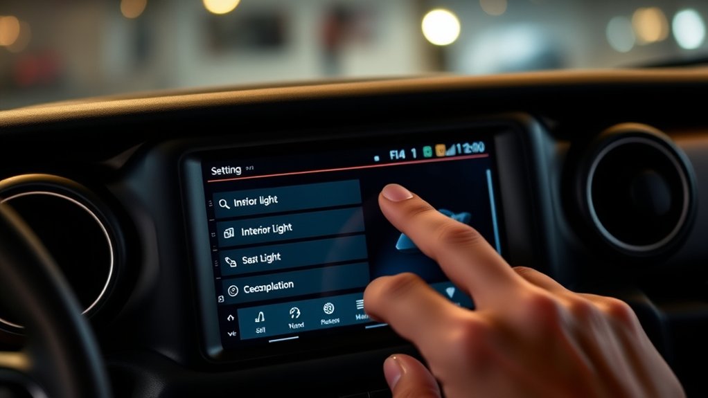 customize interior lighting settings