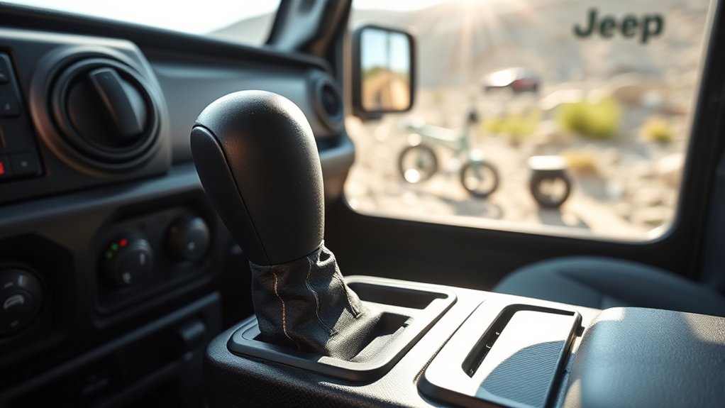 engage transfer case lever