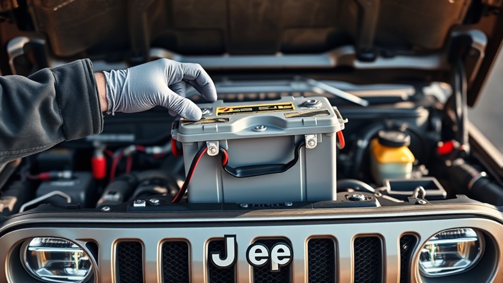 locate auxiliary battery safely