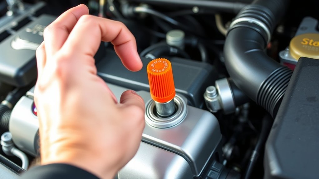 locate engine oil dipstick