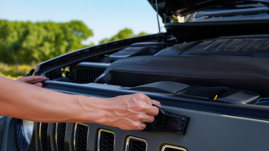 opening jeep wrangler hood