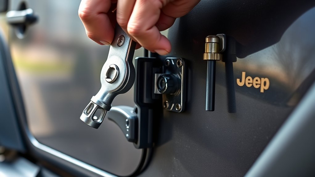 remove door hinge bolts