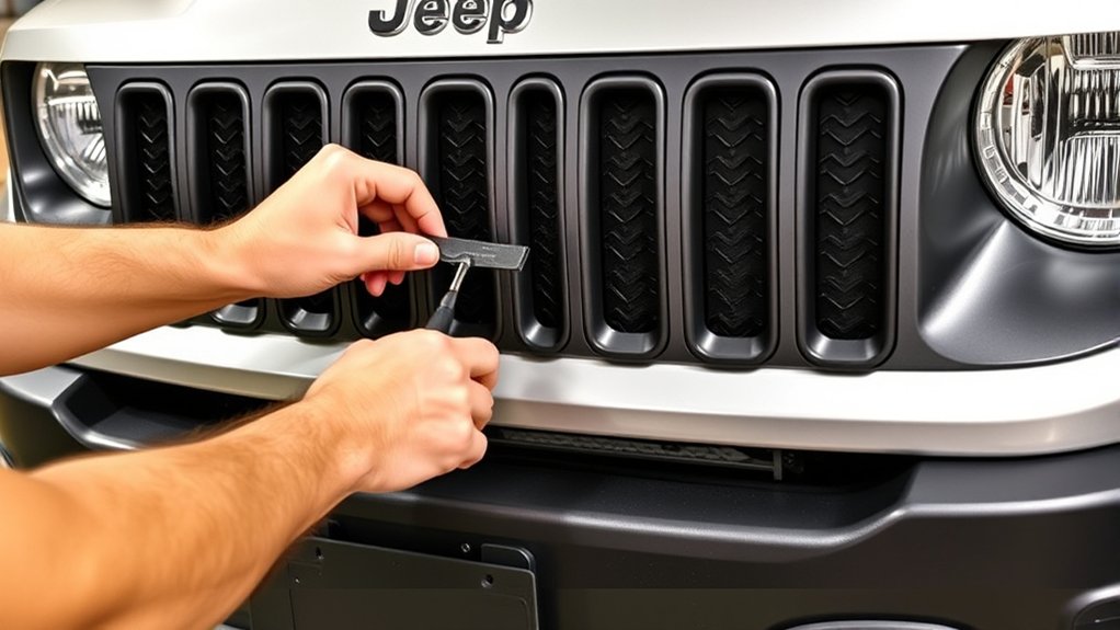 remove grill inserts carefully