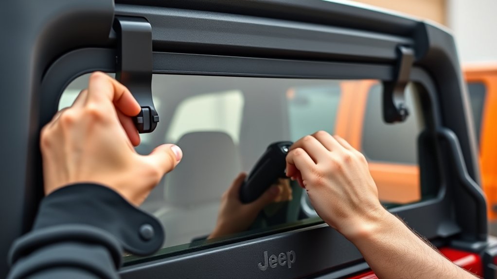 remove jeep rear window panels