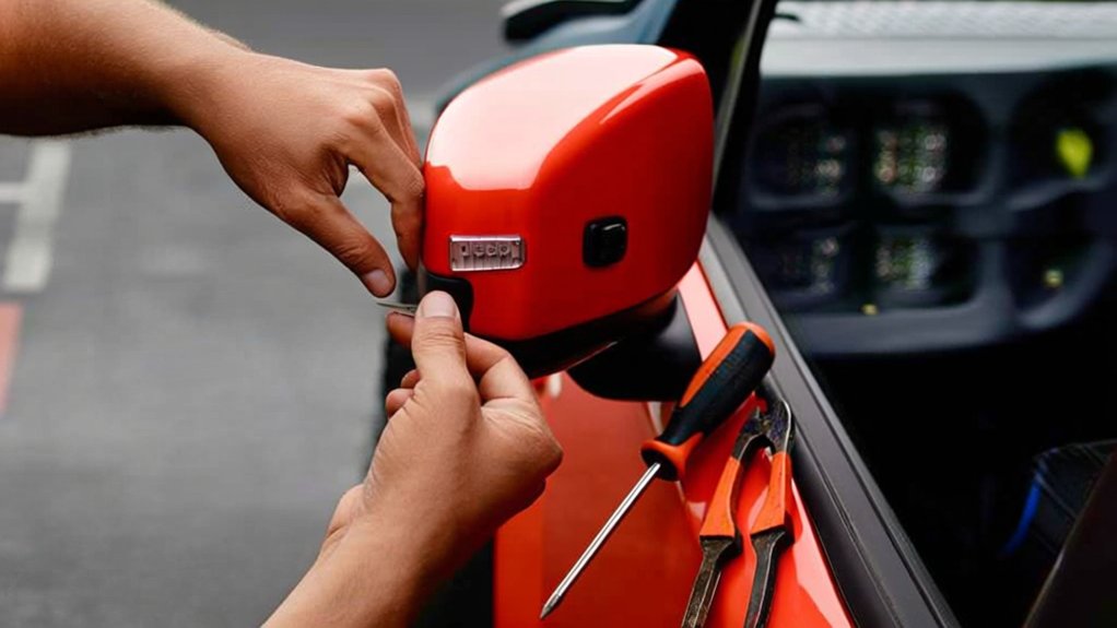 replacing jeep mirror