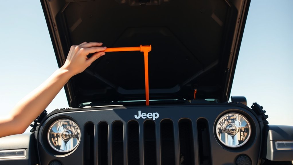 secure hood with prop rod