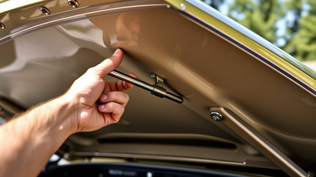 securely prop open hood