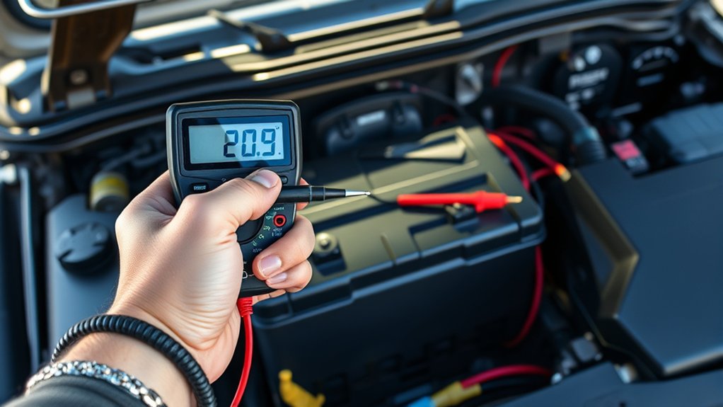 test auxiliary battery voltage