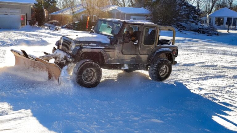 jeep wrangler snow plowing
